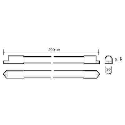 Светильник светодиодный линейный PLED T4i 18w