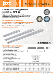 Светильники светодиодные накладные PPO-03 (аналог ЛПО)