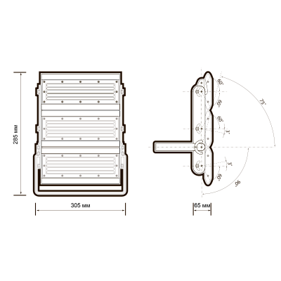 Светильник светодиодный промышленный PPI-02 2*50w