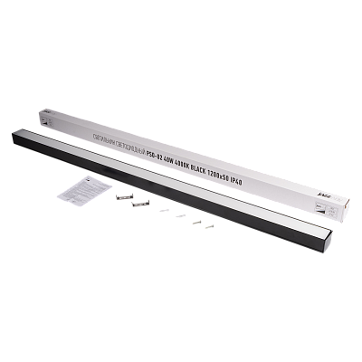 Cветильники накладные PSO-02 40w 4000K BLACK 1200x50 IP40
