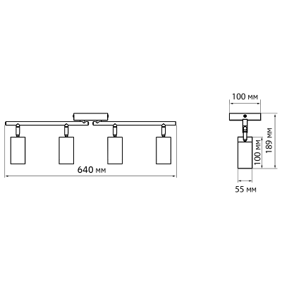 Светильник декоративный под лампу PCL 0504 4xGU10 WH 230V IP20