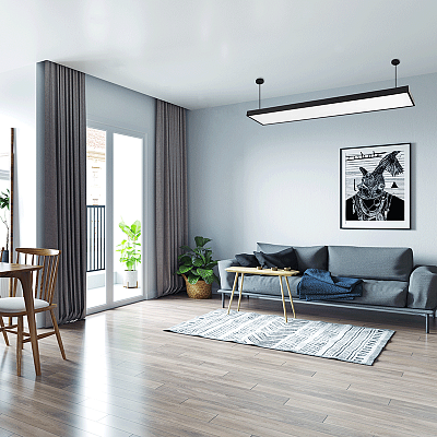 Светильник светодиодный накладной PSO-01 45w 4000K BLACK 1200х180 IP40