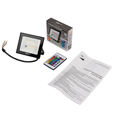 Прожектор светодиодный PFL-20W RGB-RC BL IP65