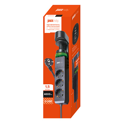 Удлинитель JAZZway ETD-03U-150-gy
