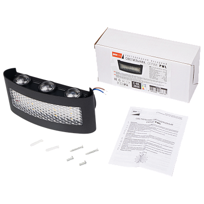 Светильник светодиодный настенный PWL-81170 6W+4W 4000K BL 230V IP54