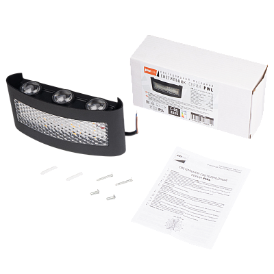 Светильник светодиодный настенный PWL-81170 6W+4W 3000K BL 230V IP54