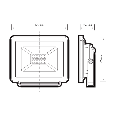 Прожектор светодиодный PFL LV 20W DC12-48V/AC12-48V  6500K IP65