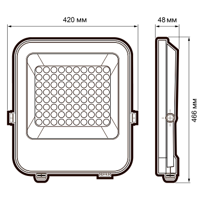 Прожектор светодиодный PFL-V 500W 6500K IP65 