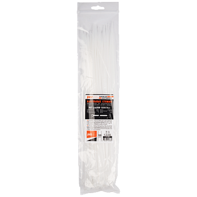 Кабельная стяжка PCT 3,6x350-100WH PA6.6 Jazzway (100 шт/уп) 