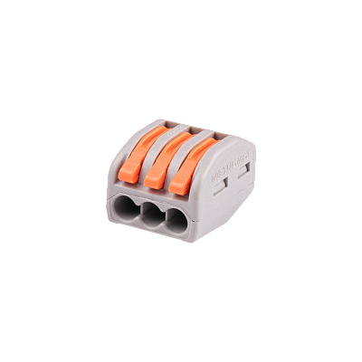 Клемма монтажная СМК PTC-3P 222-413 450V 32A 0,08-2,5(4.0)mm2 /50шт./Jazzway 